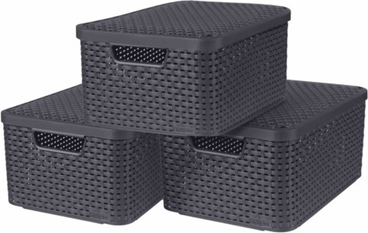 Curver Curver Storage Boxen mit Deckelstil 3 PCs Größe M Anthrazit