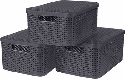 Curver Curver Storage Boxen mit Deckelstil 3 PCs Größe M Anthrazit