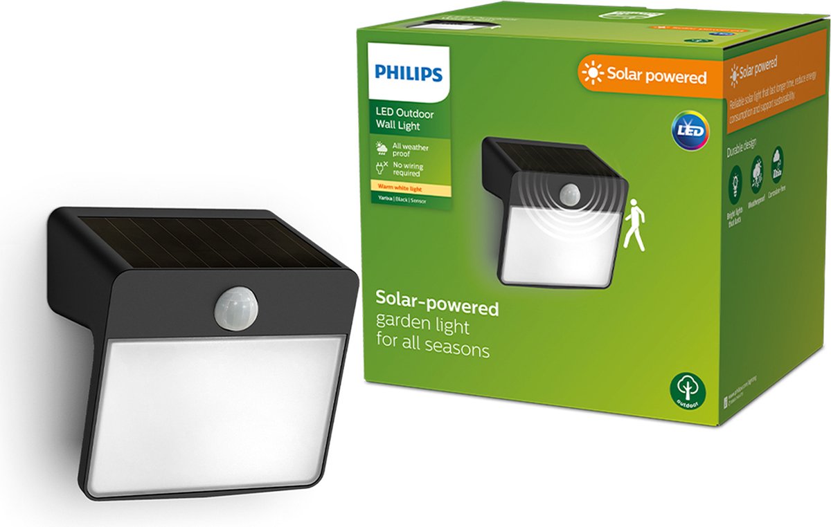 Philips LED Philips Yarixa Solar-Wandleuchte – Schwarz