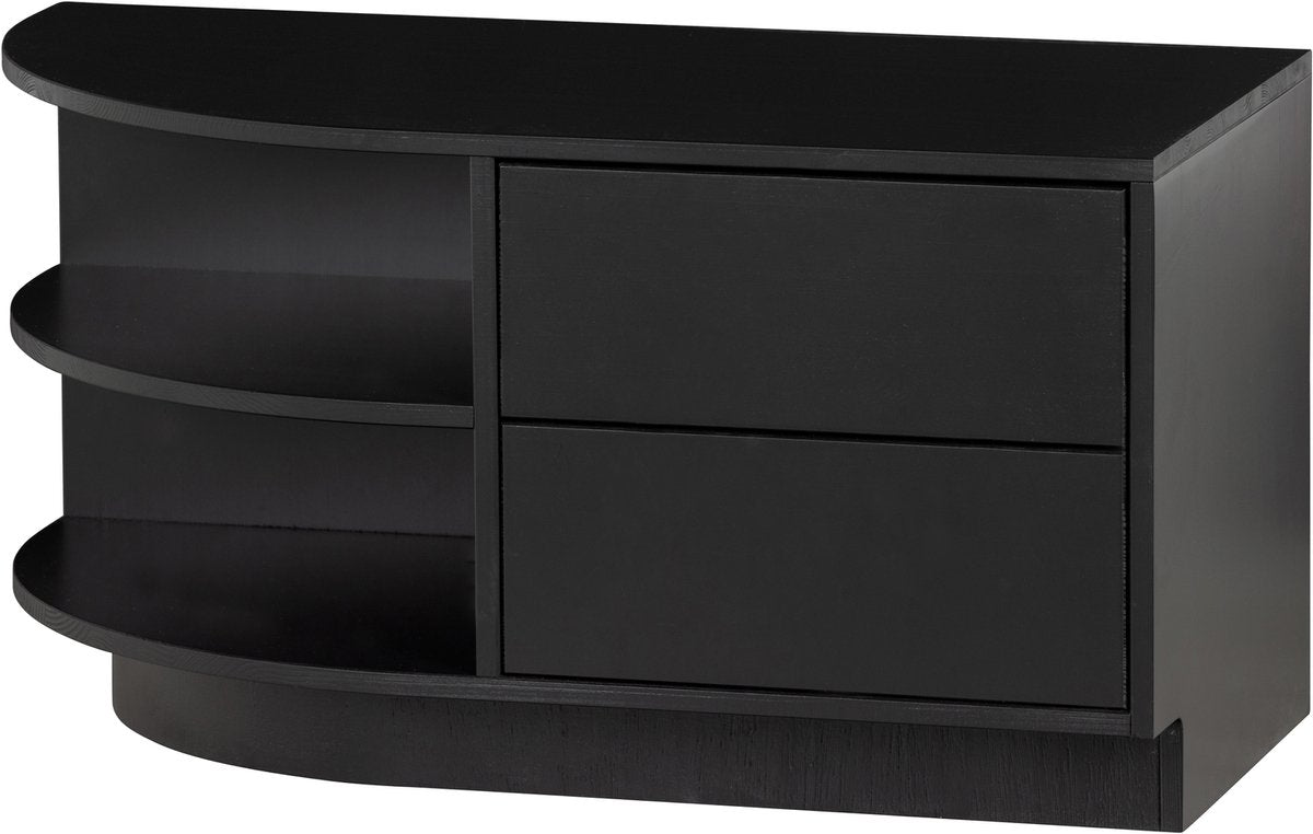 Woood Finca TV-Schrank rund links – Schwarz – 40x78x40