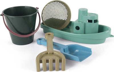 Blaues Meeresspielzeug von Dantoy – Boot und Eimer-Set (5-teilig)