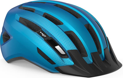 Mit Downtown Fahrradhelm Herren Damen – Fahrradhelm Rennrad Erwachsene – E-Bike – Trekking – Größe S M (52-58 cm) – Blau glänzend (Blau)