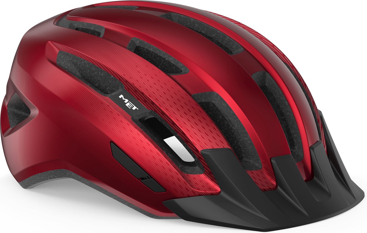 Mit Downtown Mips Fahrradhelm Herren Damen – Fahrradhelm Rennrad Erwachsene – E-Bike – Trekking – Größe S M (52-58 cm) – Rot glänzend (Rot)