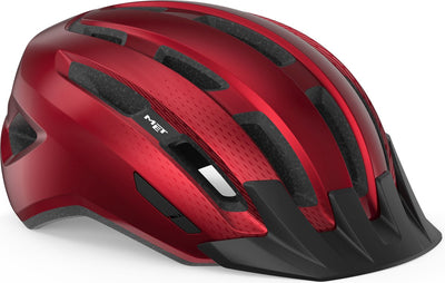 Mit Downtown Mips Fahrradhelm Herren Damen – Fahrradhelm Rennrad Erwachsene – E-Bike – Trekking – Größe S M (52-58 cm) – Rot glänzend (Rot)