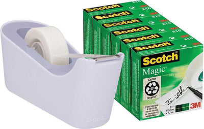 Scotch Klebebandhalter C18 Lavendel + 6 Rollen Magic Tape 19mmx33m