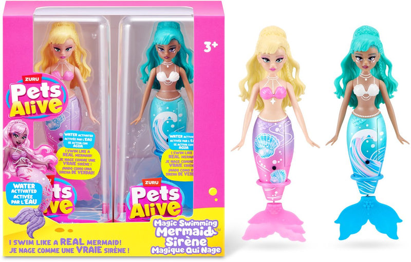 Pets Alive Magic Swimming Mermaid 2er-Pack (Muschel-Seewelle) von Zuru