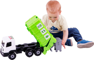 Cavallino Toys Cavallino XL Müllwagen Grün, 42 cm