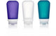 Human Gear – Gotoob+ 3er-Pack – Reiseflasche – Flachmann – auslaufsicher – wiederverwendbar – leicht – groß – 100 ml – klares violettes Blaugrün