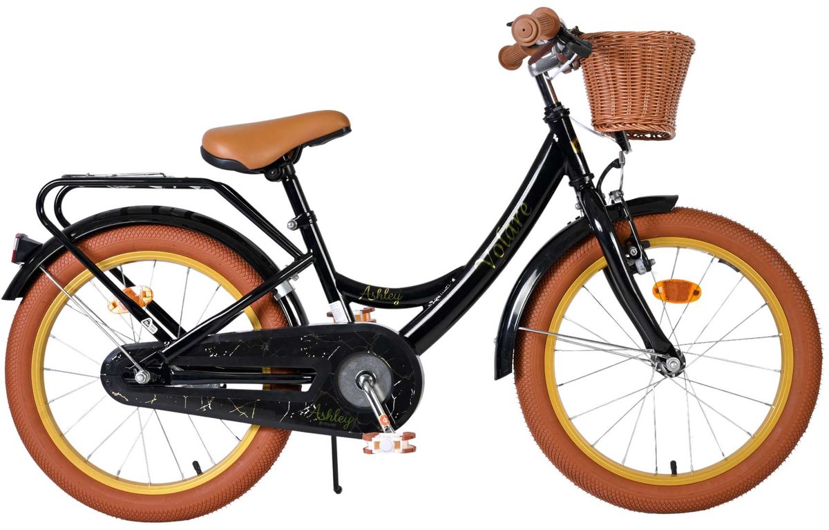 Volare Ashley Kinderfahrrad – Mädchen – 18 Zoll – Schwarz