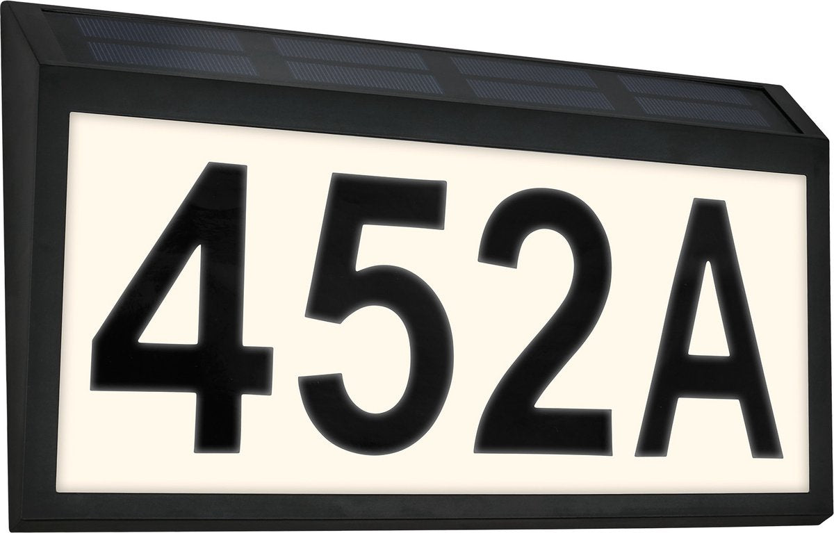 Briloner - Außenbeleuchtung - Hausnummernlampe - solarbetrieben - mit Dämmerungssensor - IP44 - inklusive Buchstaben und Zahlen - 18 x 18 x 3,5 cm - Schwarz
