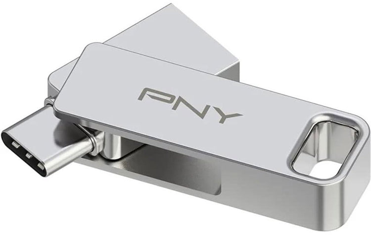 Pny, USB OTG 2 in 1 USB-A 3.2 USB-C Duo Link 128 GB, Silber