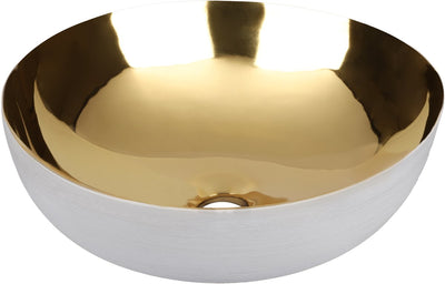 Differnz Shine Waschbecken 40x40x13,5cm Keramik Gold Weiß