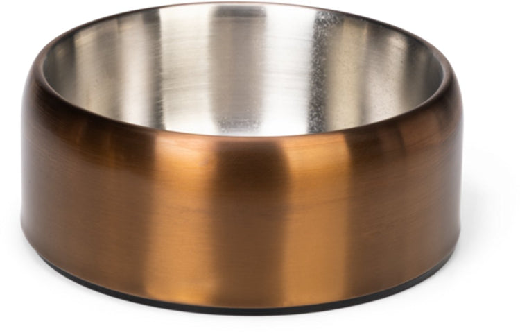 Designed by Lotte Noar Hundefutternapf – Futternapf Trinknapf – spülmaschinenfest – rutschfest – Edelstahl – Bronze – 1890 ml
