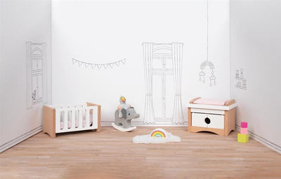 Goki Holzpuppenmöbel Babyzimmer, 12dlg.