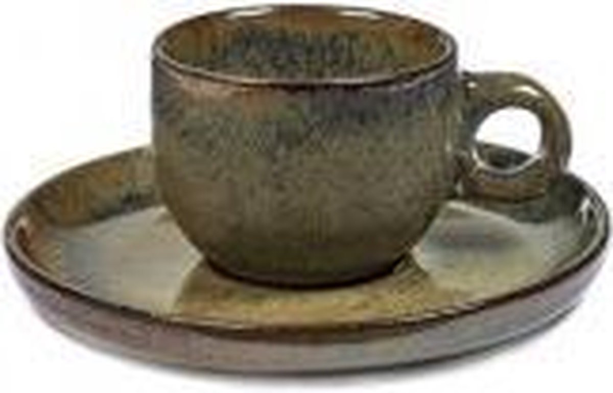 Serax - Sergio Herman Surface - Espressotasse + Untertasse - Indi Grey - 13 ø - 4 Stück