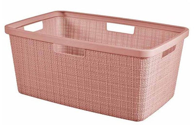 Hurver Jute Waschkorb 46L Rose Morgendämmerung