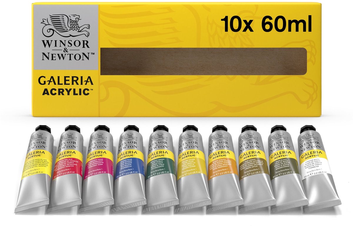 Winsor Newton 2190517 Galeria Acrylfarben-Set – 10 × 60 ml – Acrylfarbe für Anfängerkünstler