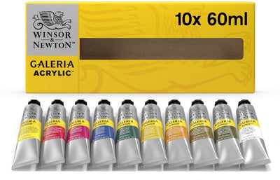 Winsor Newton 2190517 Galeria Acrylfarben-Set – 10 × 60 ml – Acrylfarbe für Anfängerkünstler