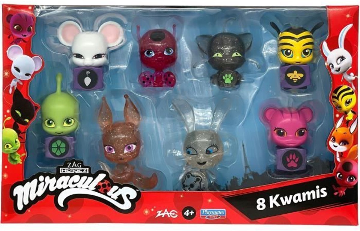 Bandai – Miraculous – Set mit 8 Kwamis – Miraculous Minifigurensammlung – Set mit 8 Kwadis – Miraculous Marienkäfer, niedliche kleine Figuren – Spielzeug für Kinder ab 4 Jahren – p50532