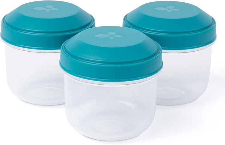 Amuse Rikko Lagoon Snackbox-Set – 185 ml – Set mit 3 auslaufsicheren Snackboxen – transparente Aufbewahrungsboxen – BPA-freier Obstbehälter – lässt sich leicht schließen – grün