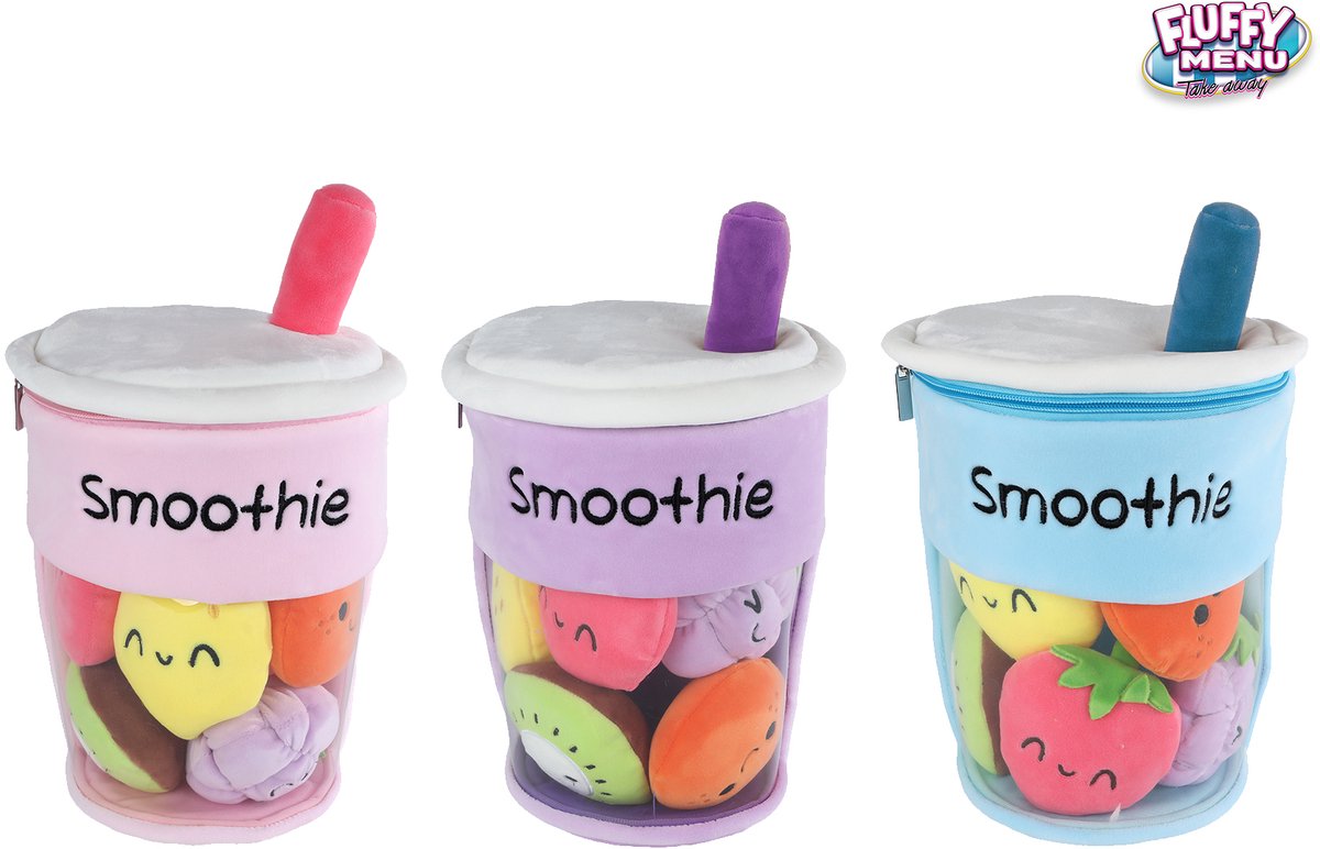 Flauschige Menü Kuschelplüsch - Smoothie Cup mit Obst, 26 cm