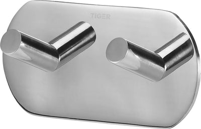 Tiger rondo - Handtuchhaken doppelt - ohne Bohren - Handtuchhaken - 3m Band - Edelstahl poliert