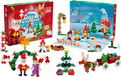 Plus-Plus-Adventskalender - Santa's World - 600-teiliges Bauset - 3973 - Bauspielzeug - Konstruktionsspielzeug - Set mit Bausteinen - ab 5 Jahren