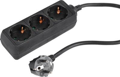 Q-Link-Buchse - 3-fach - geerdet - 3 x 1,5 mmâ² - 3 m - Schwarz