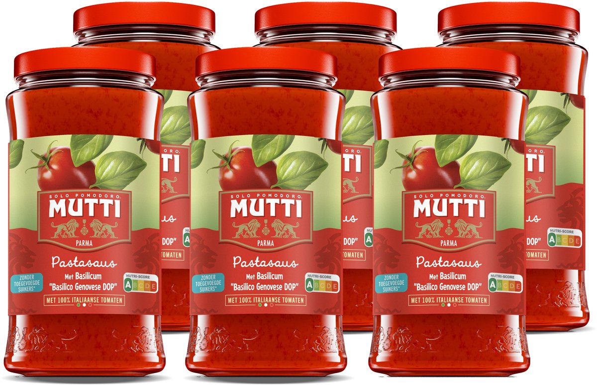 Mutti Nudelsauce Basilikum 6 x 400 Gramm