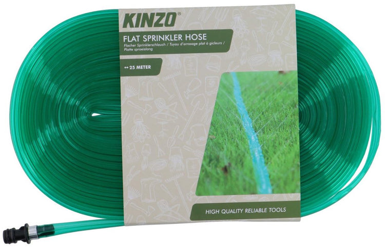 Kinzo Flachsprühschlauch 25m – Sprühschlauch für Rasenblumen – Gartenschlauch