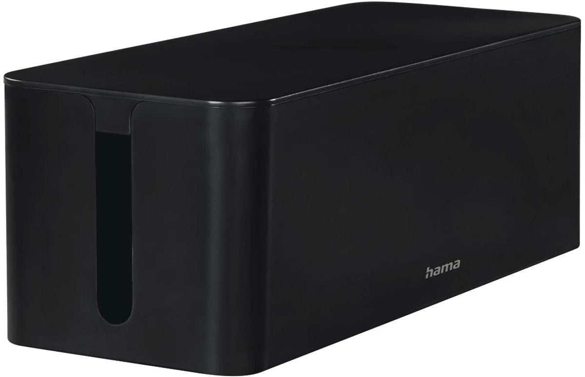 Hama 00221012 Kabelbox Kunststoff Schwarz (L x B x H) 15,6 x 4 x 13,5 cm 1 Stück