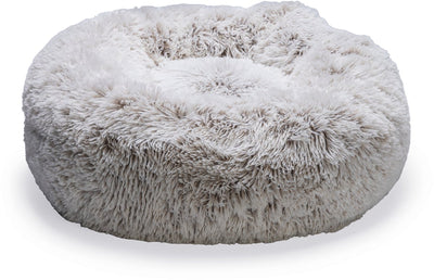 Beeztees Siba – orthopädisches Hundebett – Donut-Hundebett – flauschig – Beige – 70 x 70 x 25 cm