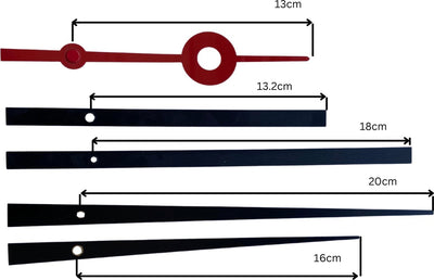Nexttime DIY – Uhrenteile – Set XL – Metall – Schwarz – geräuschloses Uhrwerk + Zeiger