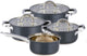 Alpina Induktions-Pfannenset 4-teilig – Kochtöpfe aus Edelstahl mit Glasdeckel – Kochtopf-Set für alle Herdarten geeignet – Kochtopf-Set – Töpfe und Pfannen-Set