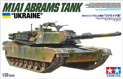 Tamiya Militärfahrzeug-Modellbausatz – 25216 USA Panzer M1A1 Abrams – ukrainischer Kunststoff – 1:35 – Modellbau