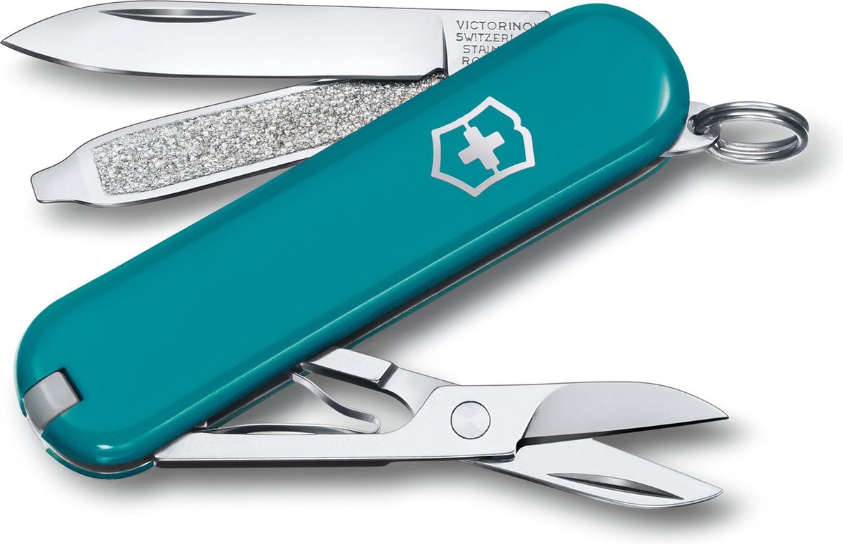 Victorinox klassisches SD-Taschenmesser – Bergsee – 7 Funktionen – Edelstahl
