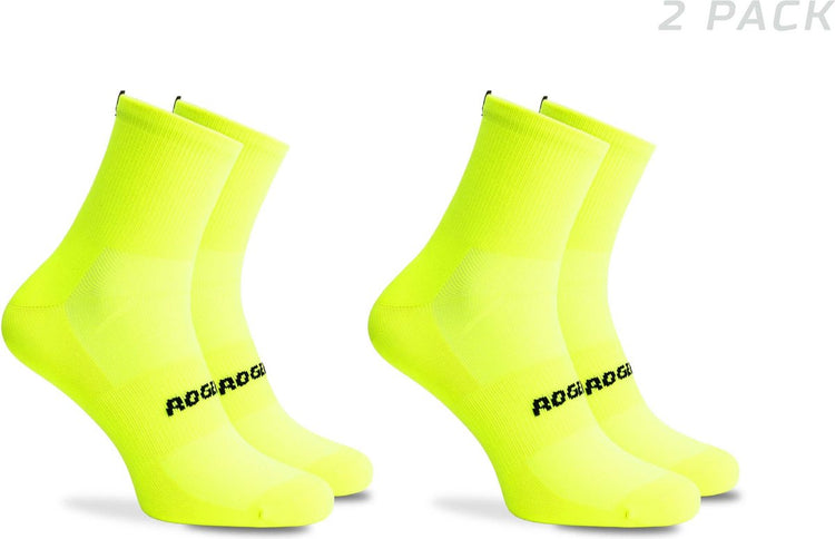 Rogelli Essential Radsocken – 2er-Pack – fluoreszierendes Gelb – 44 47