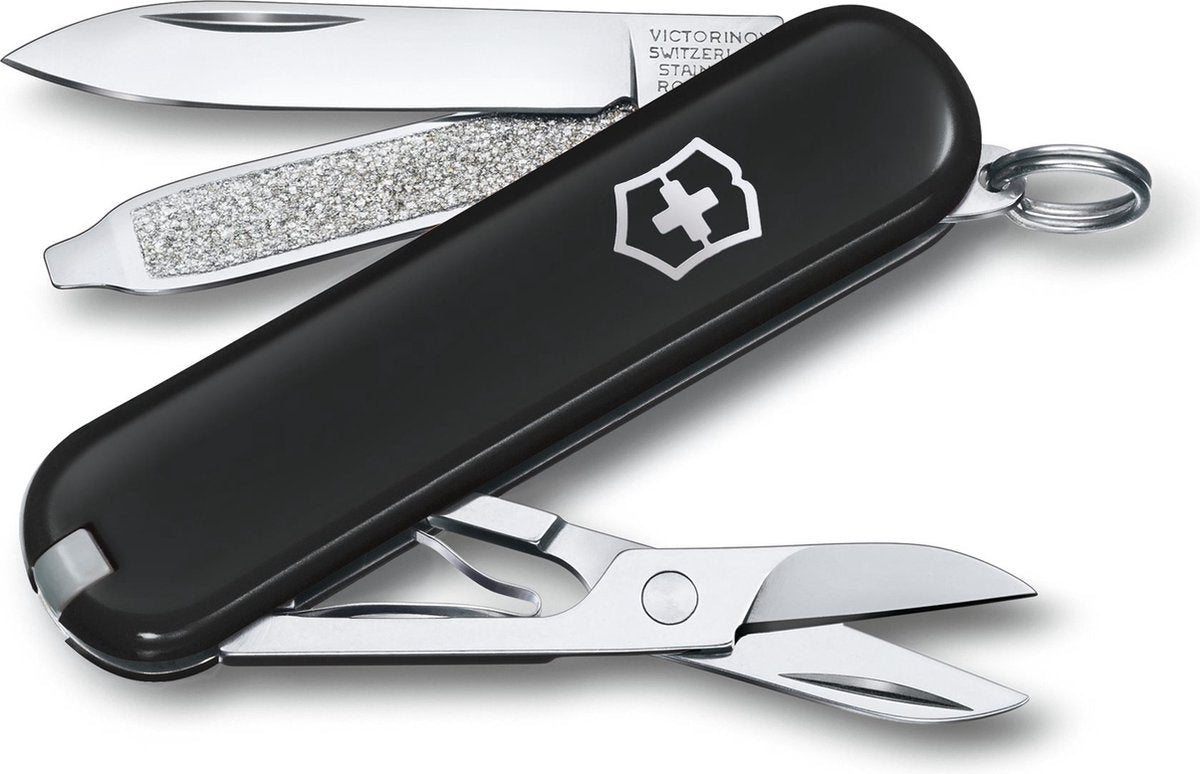 Victorinox klassisches SD-Taschenmesser – Dark Illusion – 7 Funktionen – Edelstahl