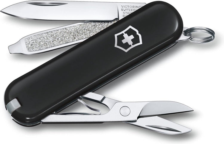Victorinox klassisches SD-Taschenmesser – Dark Illusion – 7 Funktionen – Edelstahl