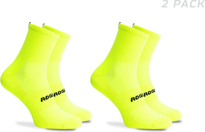 Rogelli Essential Radsocken – 2er-Pack – fluoreszierendes Gelb – 36 39
