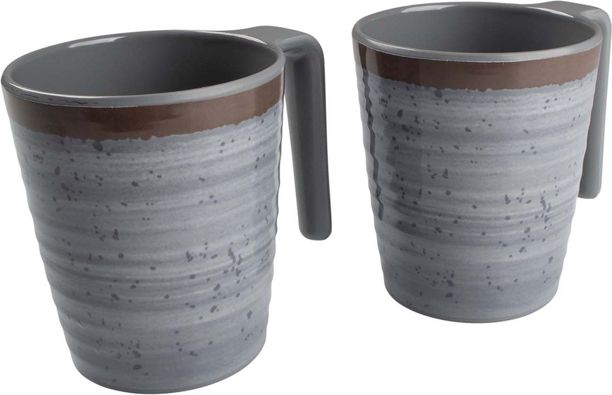 Bo-camp - Becher - Halo - L - Melamin - 4 Stück - Grau