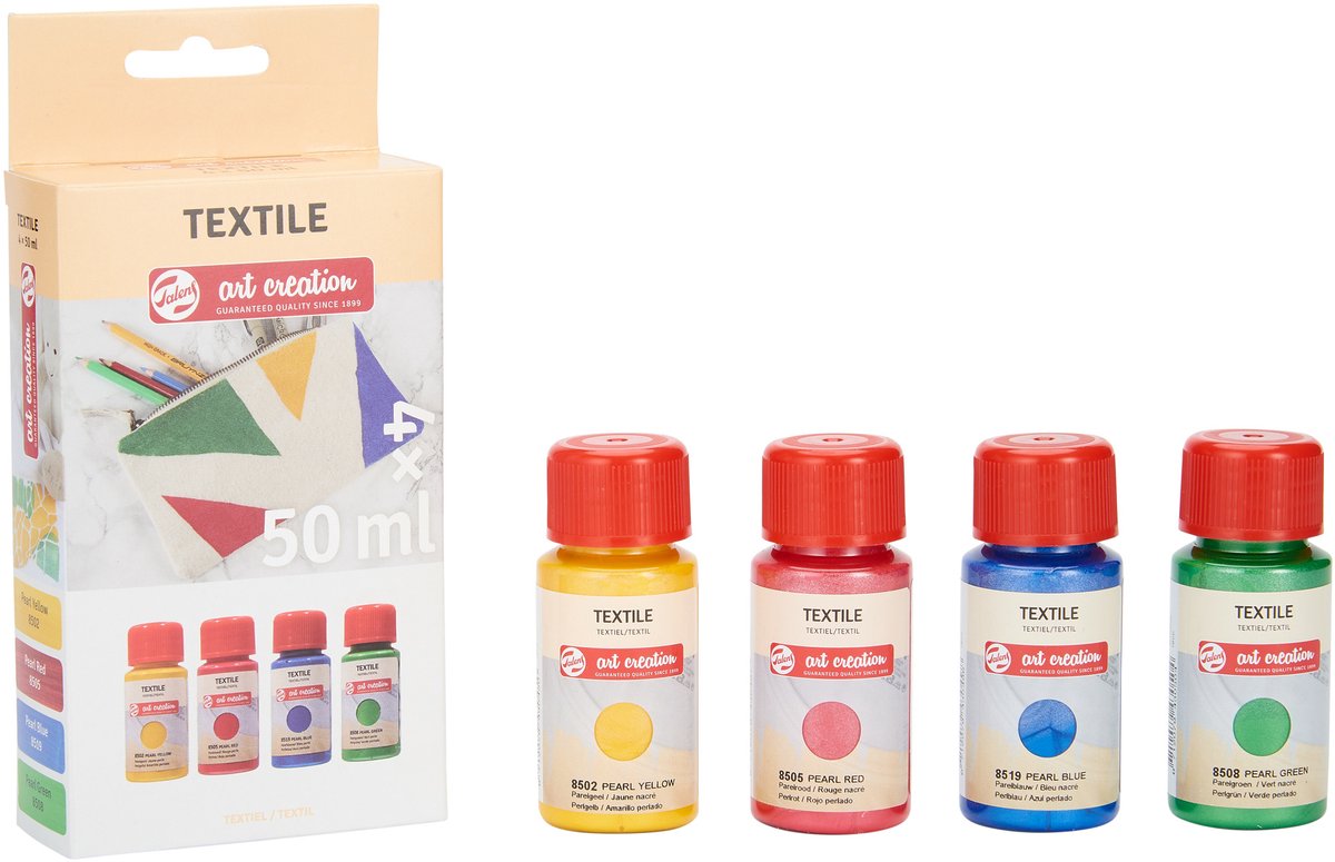 TALENS Art Creation Textile Farbe Perle 4x50ml