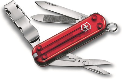 Victorinox Nagelclip 580 Taschenmesser 8 Funktionen transparent rot