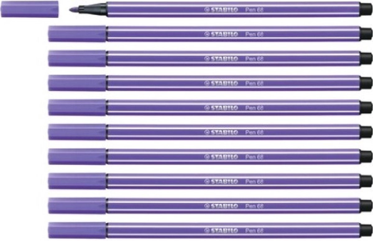Stabilo Pen 68 – Premium-Filzstift – Lila – Box mit 10 Stück