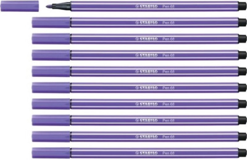 Stabilo Pen 68 – Premium-Filzstift – Lila – Box mit 10 Stück