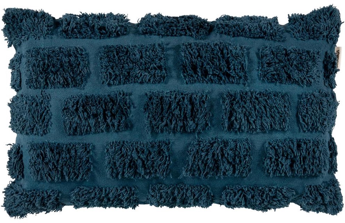 Vtwonen getuftetes Dekokissen – 30 x 50 cm – dunkelblau
