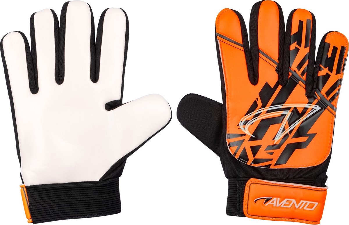 Avento Torwarthandschuhe – Junior – Orange Schwarz – Größe S – PU-Griff