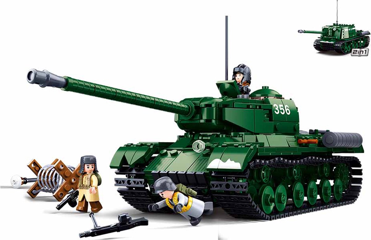 Sluban-Armee, 2. Weltkrieg, Schlacht um Budapest, schwerer Panzer 2in1 – 845 Teile – Bausatz M38-B0979 ab 6 Jahren