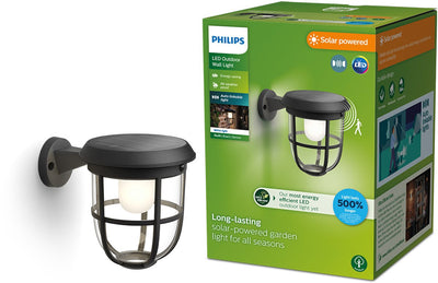 Philips LED Philips Radii Solar-Wandleuchte – äußerst effizient – kann drahtlos mit anderen Radii-Produkten verbunden werden