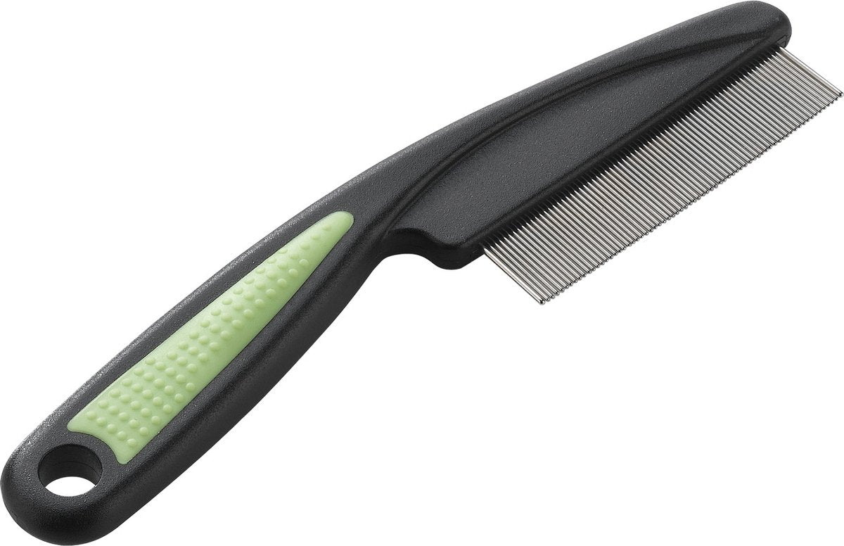 Ferplast Katzenstaubkamm sehr fein - Katzenfellkamm - 15x4 cm schwarze Limette